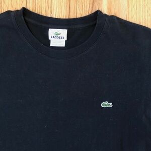 Lacoste Black T-shirt Men’s 5 (L) Crew Neck 100% Cotton